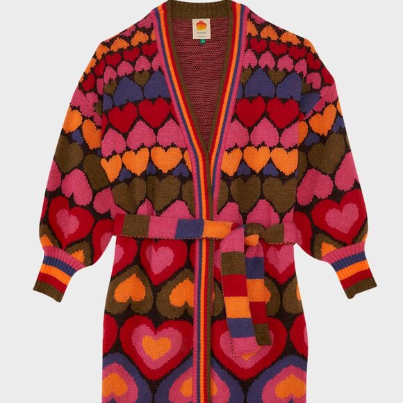 Farm Rio Full of Hearts Cardigan XS - Picture 1 of 6